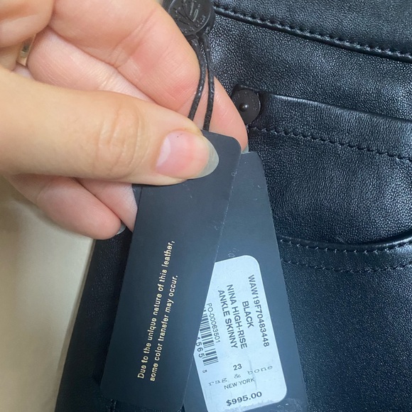 Rag & Bone Nina High-Rise Skinny Leather Pant
size 23 NWT - Picture 16 of 17